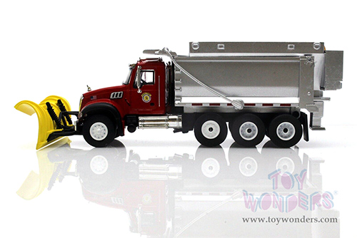 Greenlight - Mack Granite Dump Truck with Snow Plow & Salt Spreader - Arlington Heights, Illinois Public Works (2019, 1/64 scale diecast model car, Red/Silver) 30336/48
